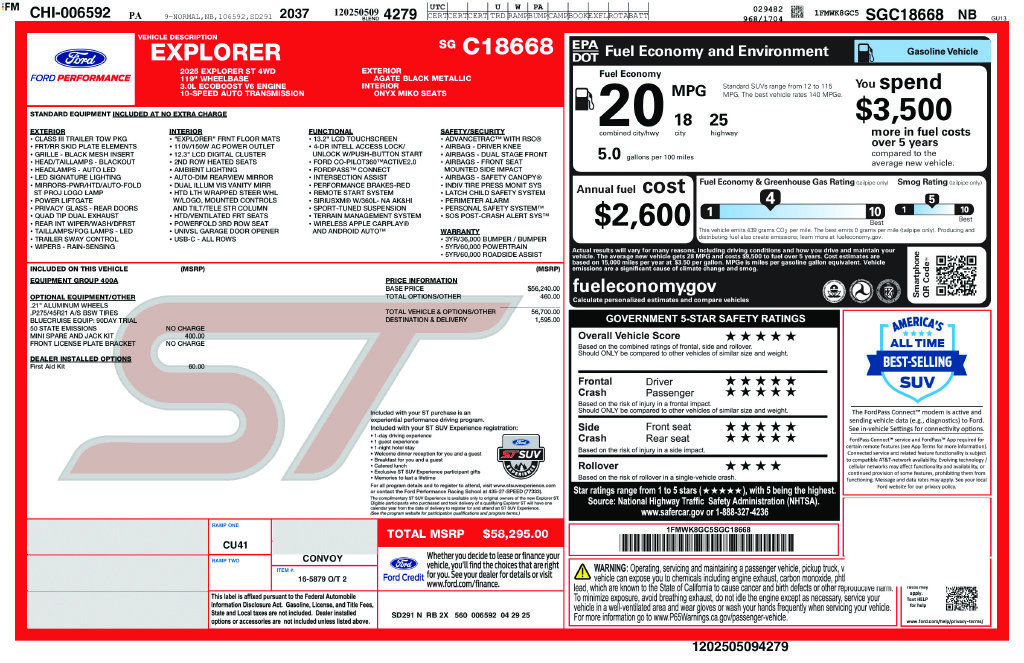 Certified 2025 Ford Explorer ST AWD/4WD image 46