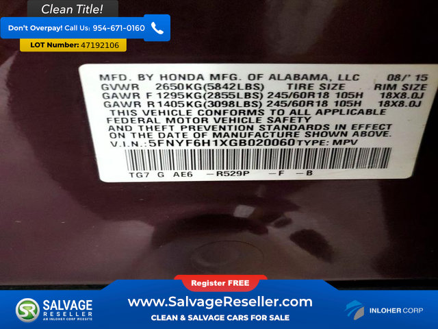 Used 2016 Honda Pilot LX image 17