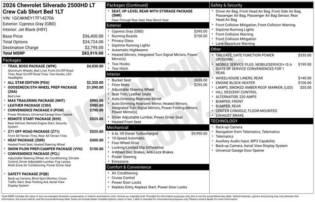 New 2026 Chevrolet Silverado 2500 LT w/ Trail Boss Package image 6