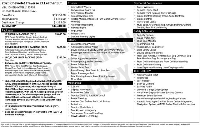 Used 2020 Chevrolet Traverse LT w/ LT Premium Package FWD image 6