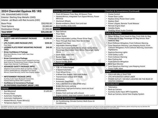 Certified 2024 Chevrolet Equinox RS image 58