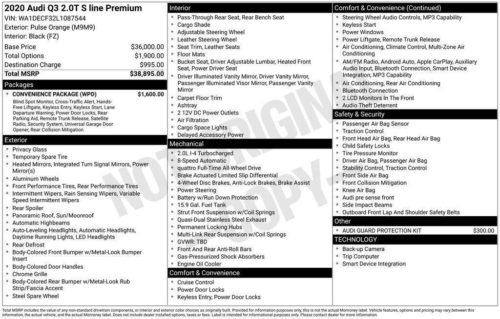 Used 2020 Audi Q3 2.0T Premium w/ Convenience Package image 10