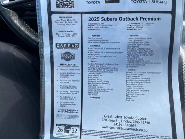 Certified 2025 Subaru Outback Premium AWD/4WD image 27