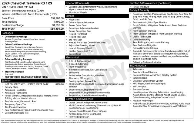 Used 2024 Chevrolet Traverse RS FWD image 20