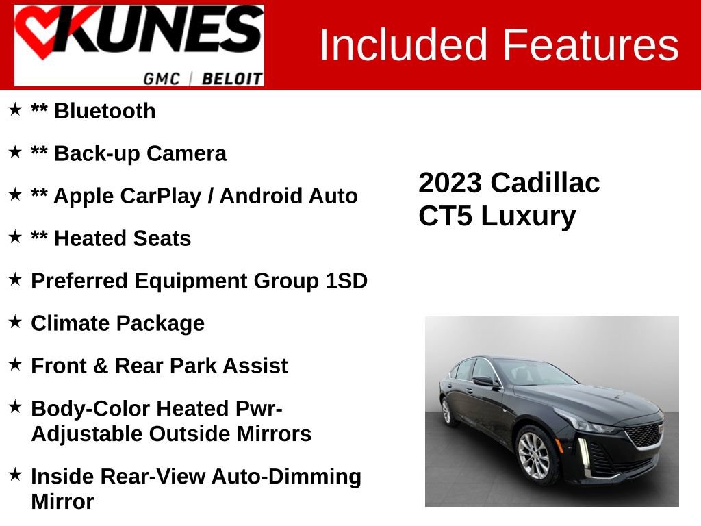 Used 2023 Cadillac CT5 Luxury image 2