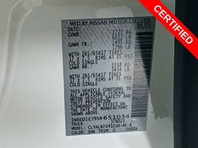 Certified 2025 Nissan Frontier SV RWD image 31
