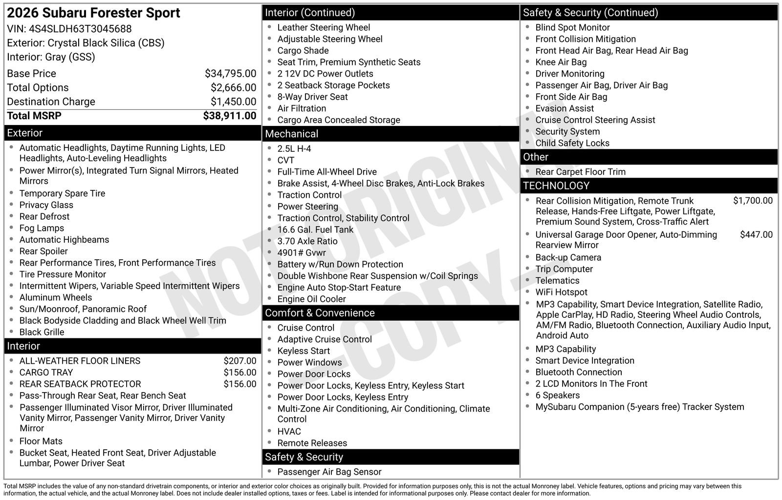 Certified 2026 Subaru Forester Sport AWD/4WD image 7