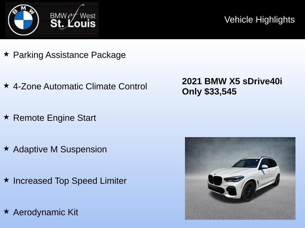 Used 2021 BMW X5 sDrive40i w/ M Sport Package image 16