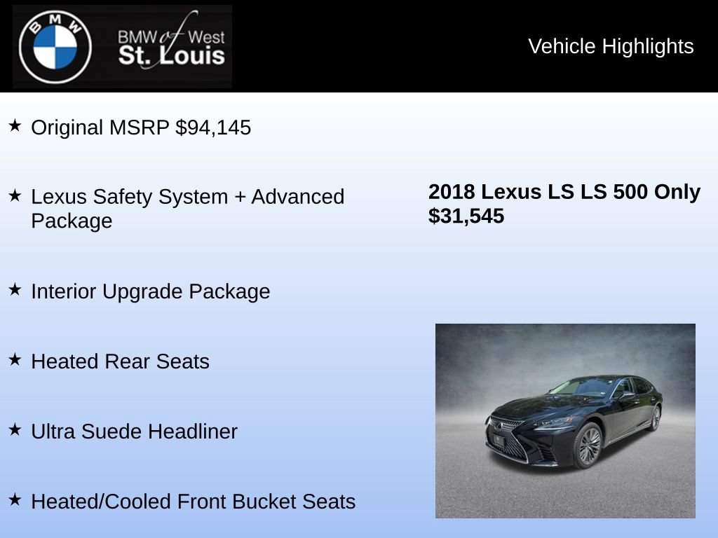 Used 2018 Lexus LS 500 AWD w/ Interior Upgrade Package image 9