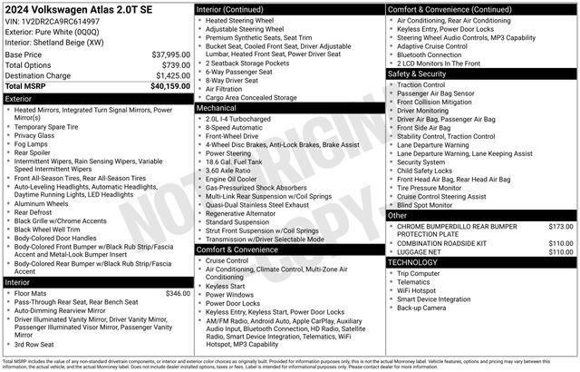 Used 2024 Volkswagen Atlas SE FWD image 35