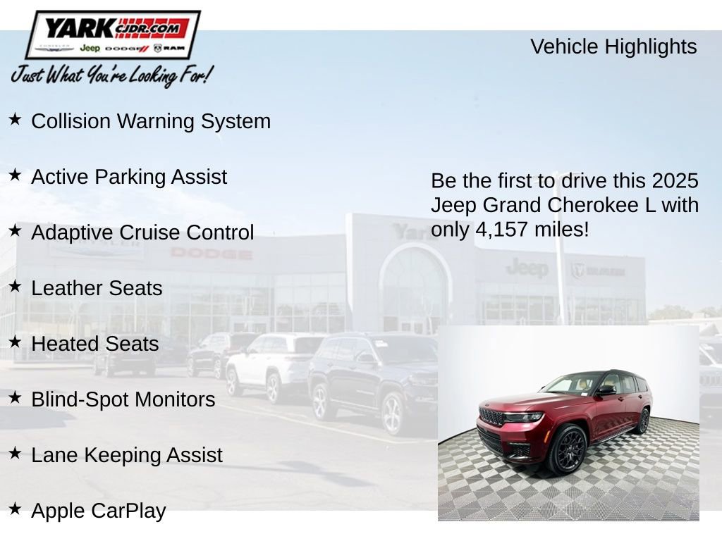 Certified 2025 Jeep Grand Cherokee L Summit w/ Obsidian Package image 13
