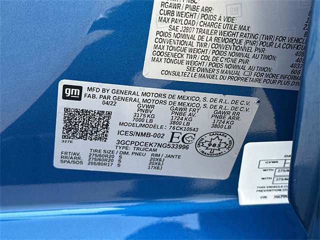 Used 2022 Chevrolet Silverado 1500 Custom Trail Boss w/ LPO, Dark Essentials Package image 32