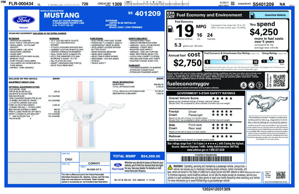 Certified 2025 Ford Mustang GT Premium RWD image 36