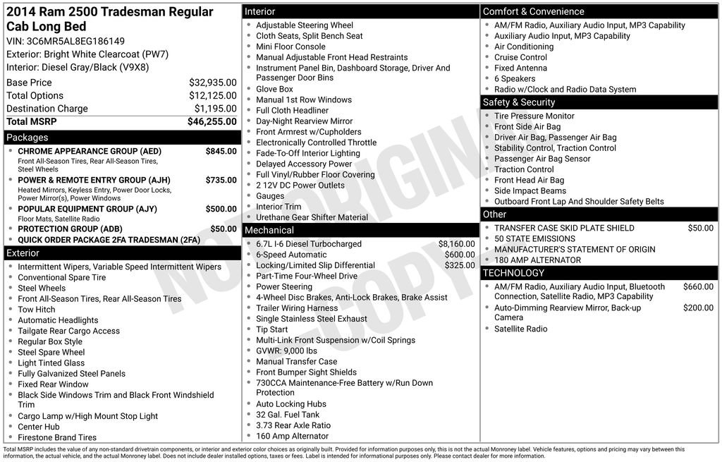 Used 2014 RAM 2500 Tradesman w/ Chrome Appearance Group AWD/4WD image 33