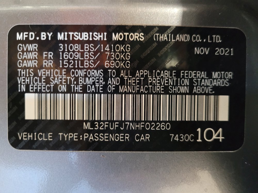Used 2022 Mitsubishi Mirage G4 LE FWD image 33