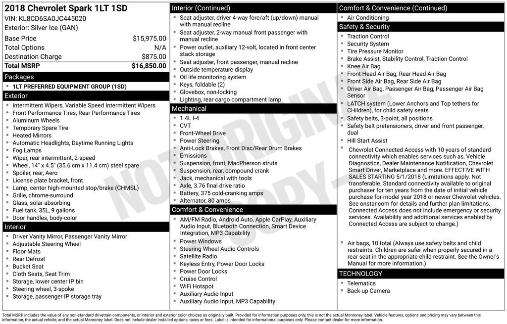 Certified 2018 Chevrolet Spark LT image 6