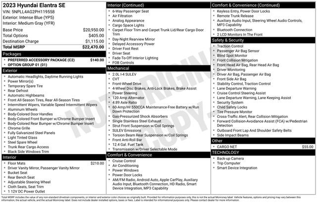 Used 2023 Hyundai Elantra SE w/ Preferred Accessory Package FWD image 25