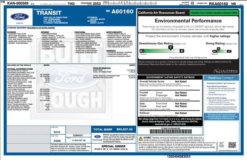 Used 2024 Ford Transit 250 Low Roof w/ Exterior Upgrade Package image 3