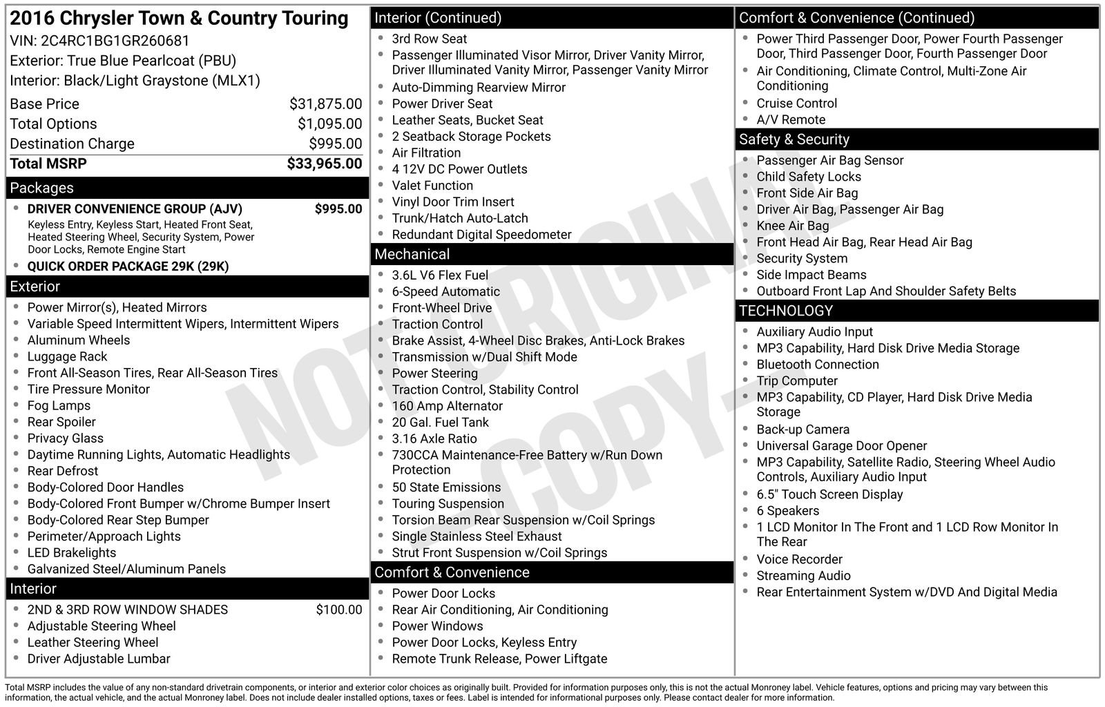 Used 2016 Chrysler Town & Country Touring w/ Driver Convenience Group FWD image 43