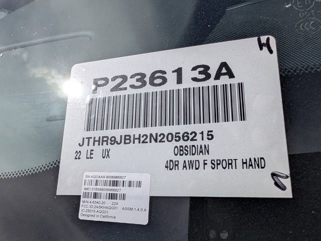 Used 2022 Lexus UX 250h F Sport w/ F Sport Premium Package image 38