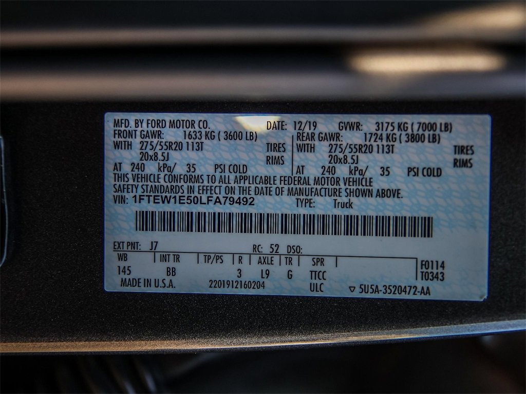 Used 2020 Ford F150 Platinum w/ Equipment Group 701A Luxury image 41