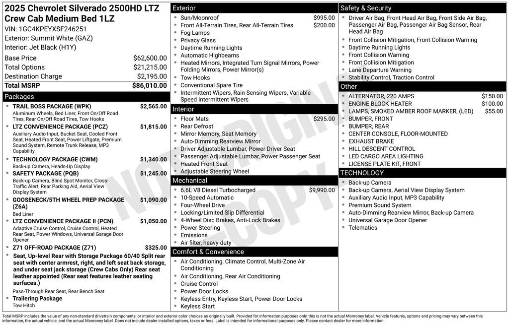 Certified 2025 Chevrolet Silverado 2500 LTZ w/ Trail Boss Package AWD/4WD image 6