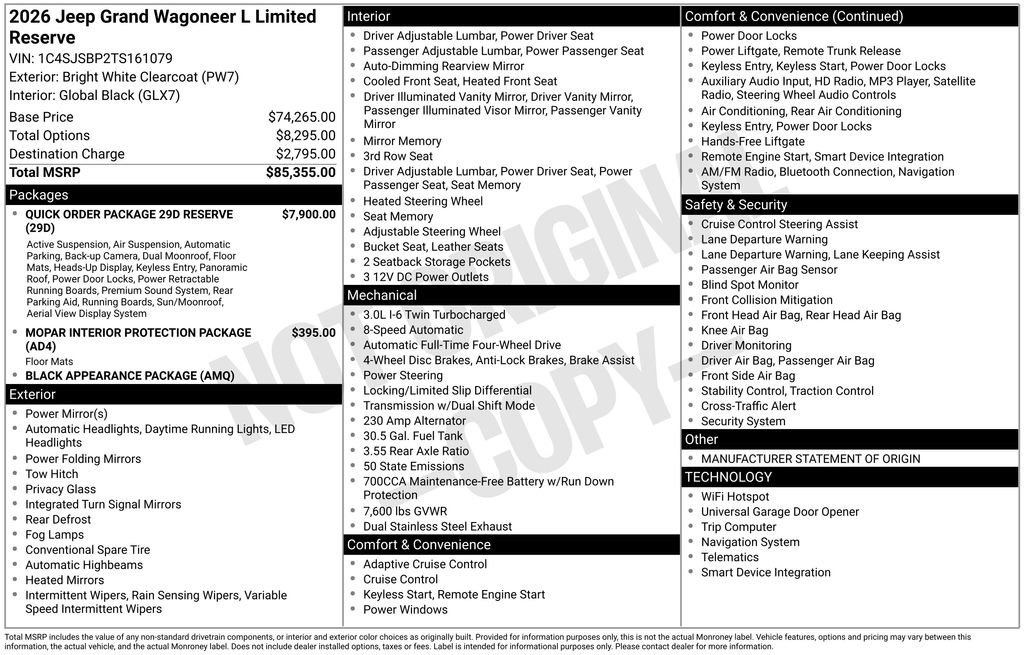 New 2026 Jeep Grand Wagoneer L Limited image 3