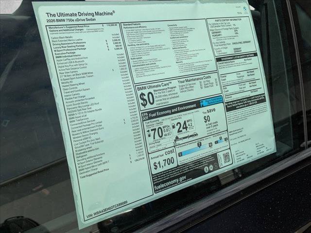 New 2026 BMW 750e xDrive w/ Executive Package AWD/4WD image 19