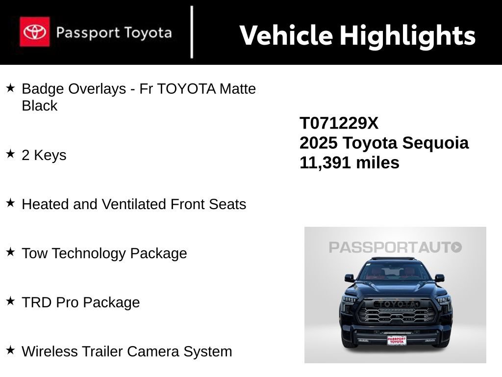 Certified 2025 Toyota Sequoia TRD Pro w/ Tow Technology Package AWD/4WD image 16