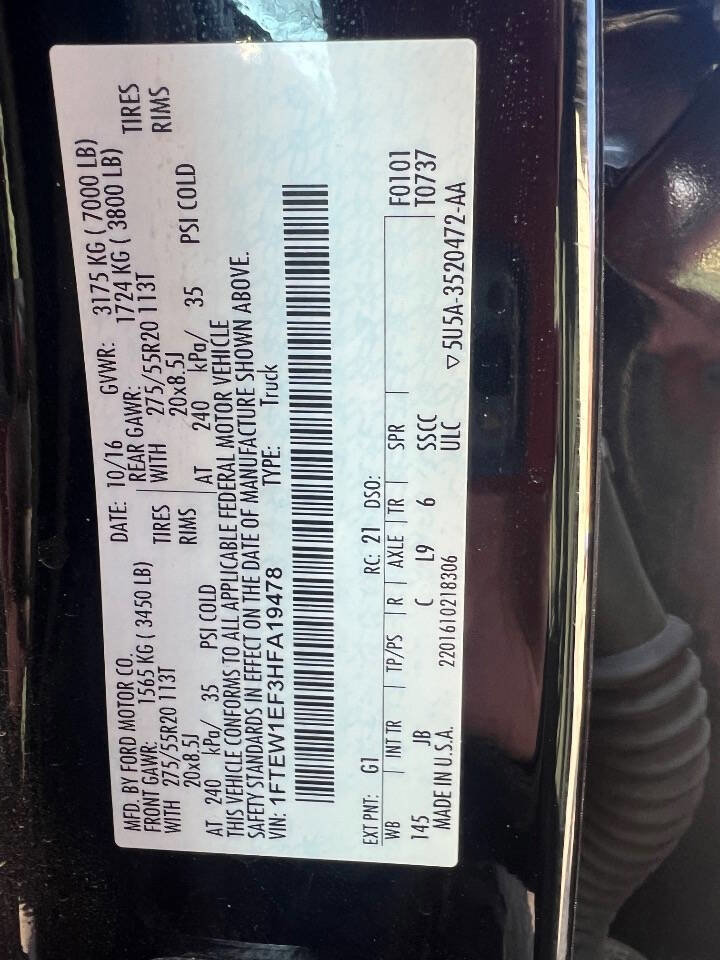 Used 2017 Ford F150 XLT w/ Equipment Group 302A Luxury image 36