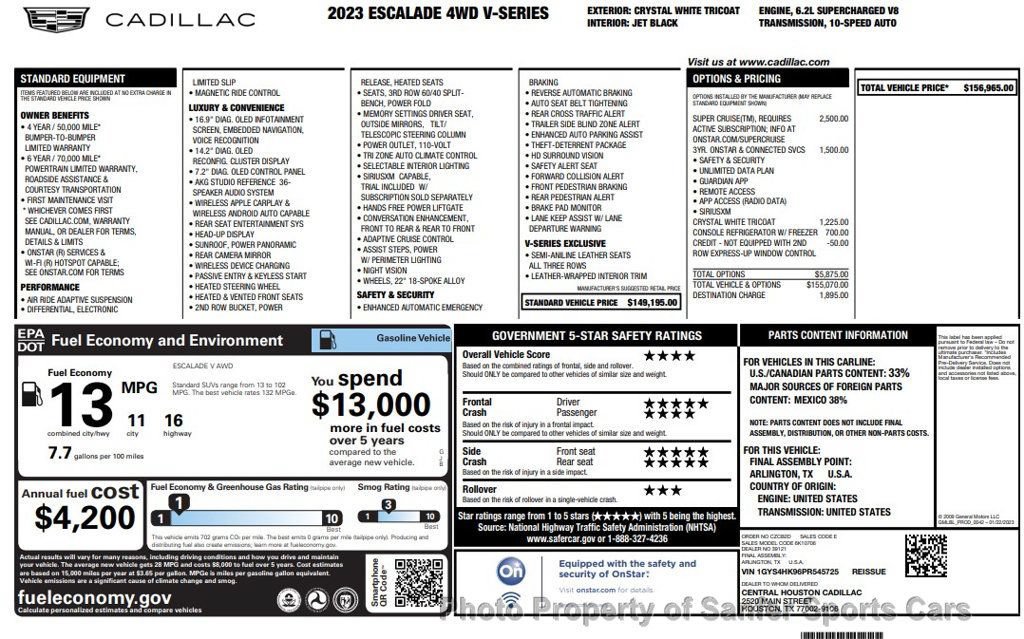 Used 2023 Cadillac Escalade V AWD/4WD image 58