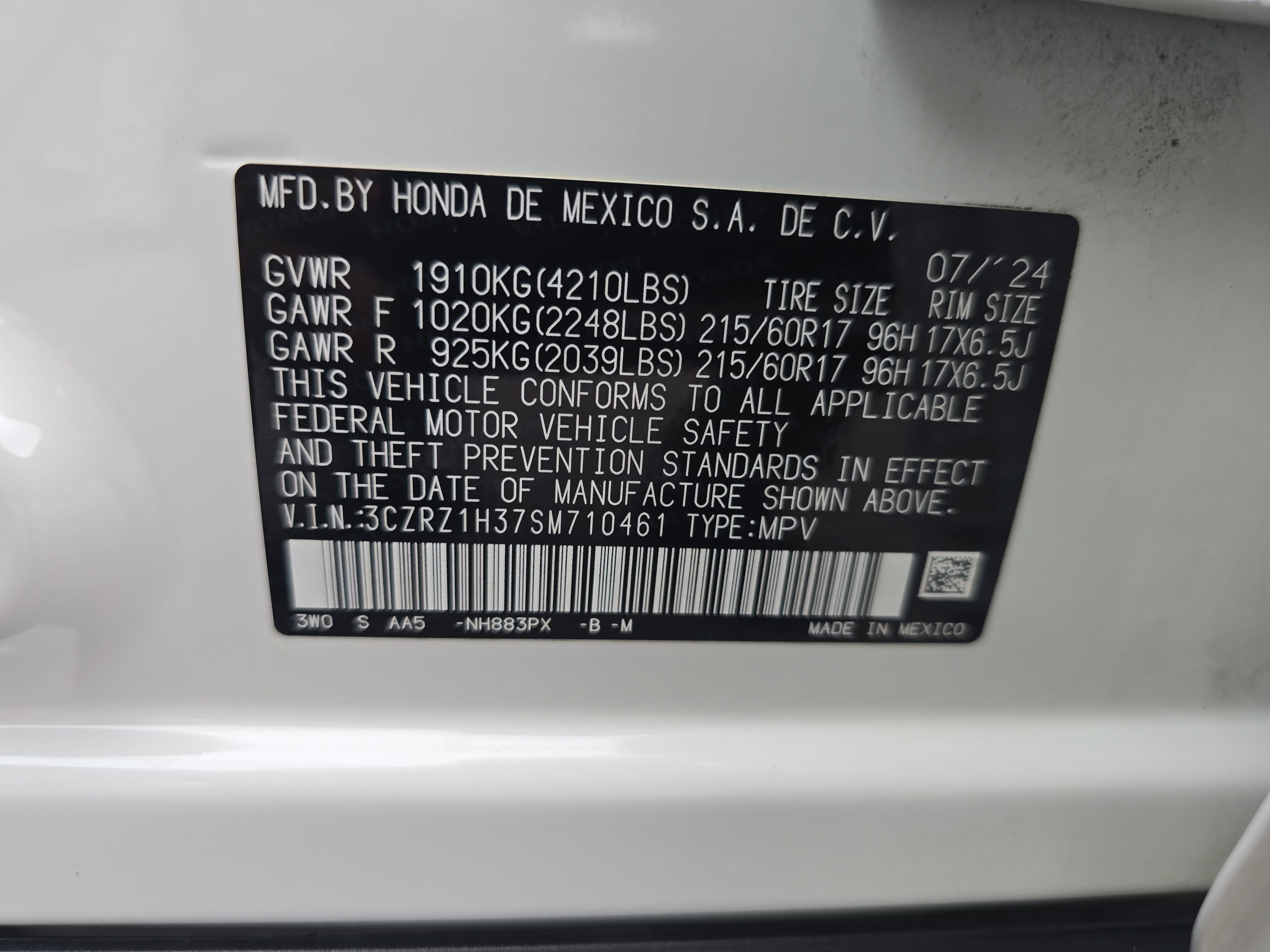 Certified 2025 Honda HR-V LX image 32