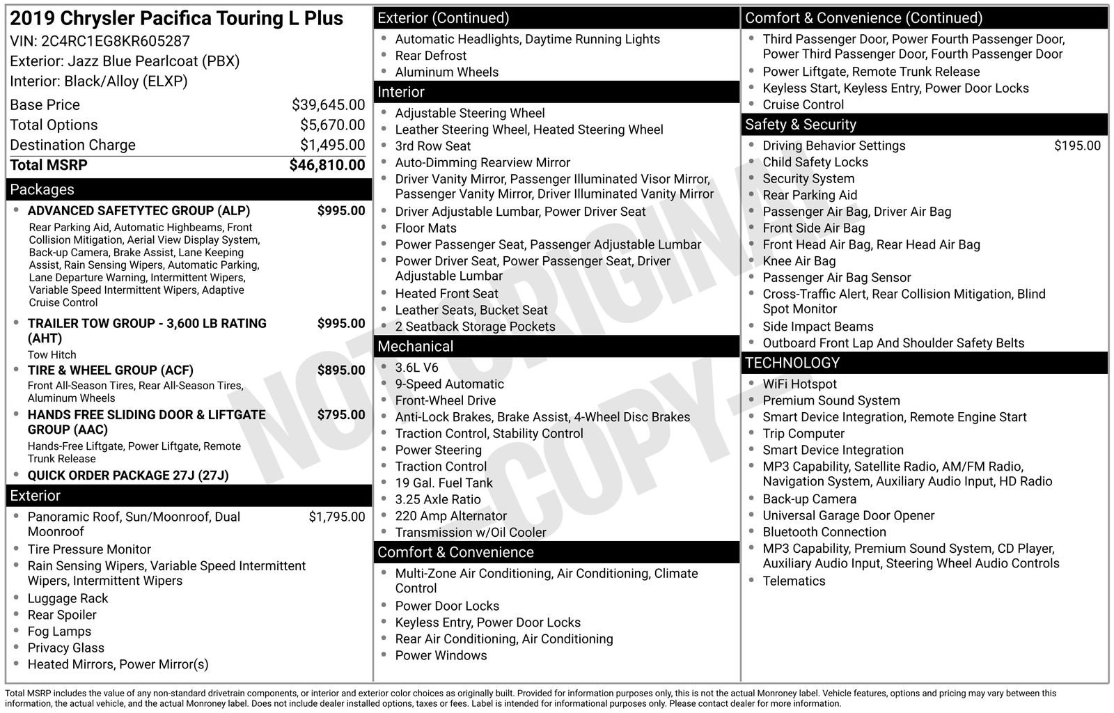Used 2019 Chrysler Pacifica Touring-L Plus FWD image 6
