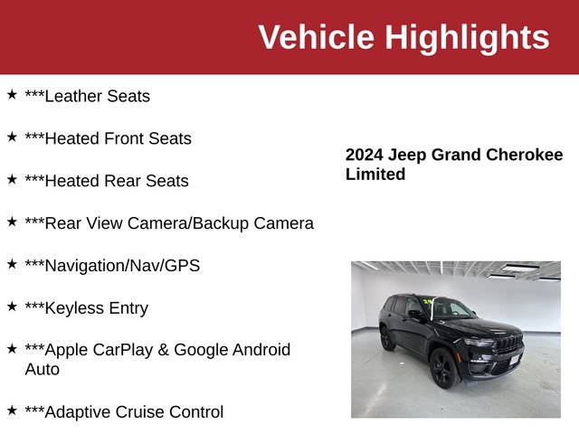 Used 2024 Jeep Grand Cherokee Limited w/ Black Appearance Package AWD/4WD image 10