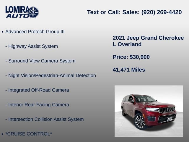 Used 2021 Jeep Grand Cherokee L Overland w/ Advanced Protech Group III AWD/4WD image 21