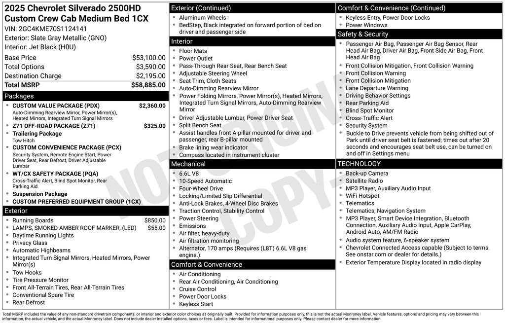 Used 2025 Chevrolet Silverado 2500 Custom w/ Custom Value Package AWD/4WD image 4