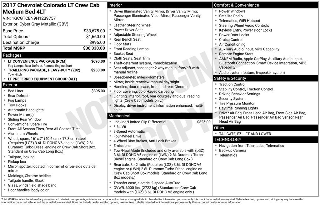 Used 2017 Chevrolet Colorado LT w/ LT Convenience Package AWD/4WD image 7