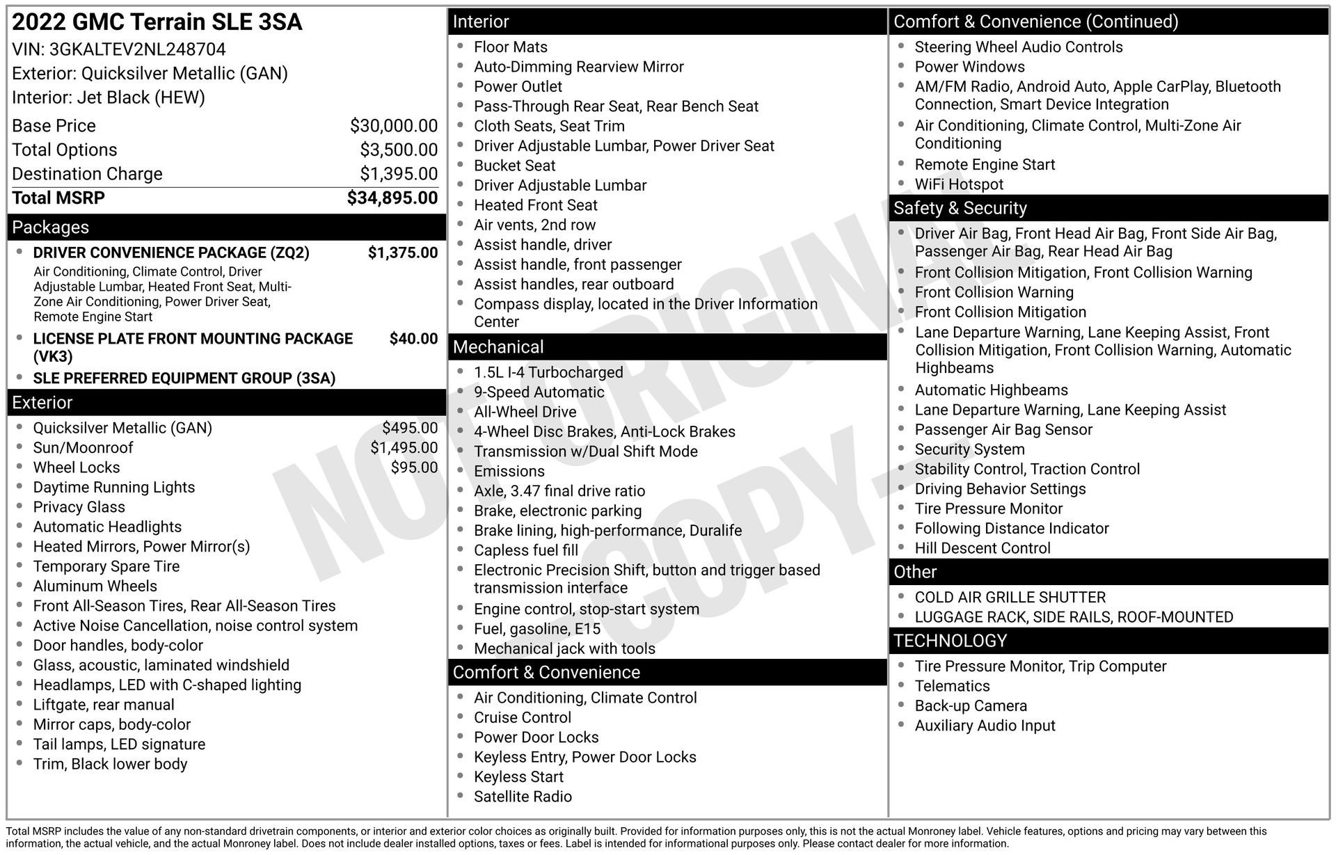 Used 2022 GMC Terrain SLE w/ Driver Convenience Package image 3