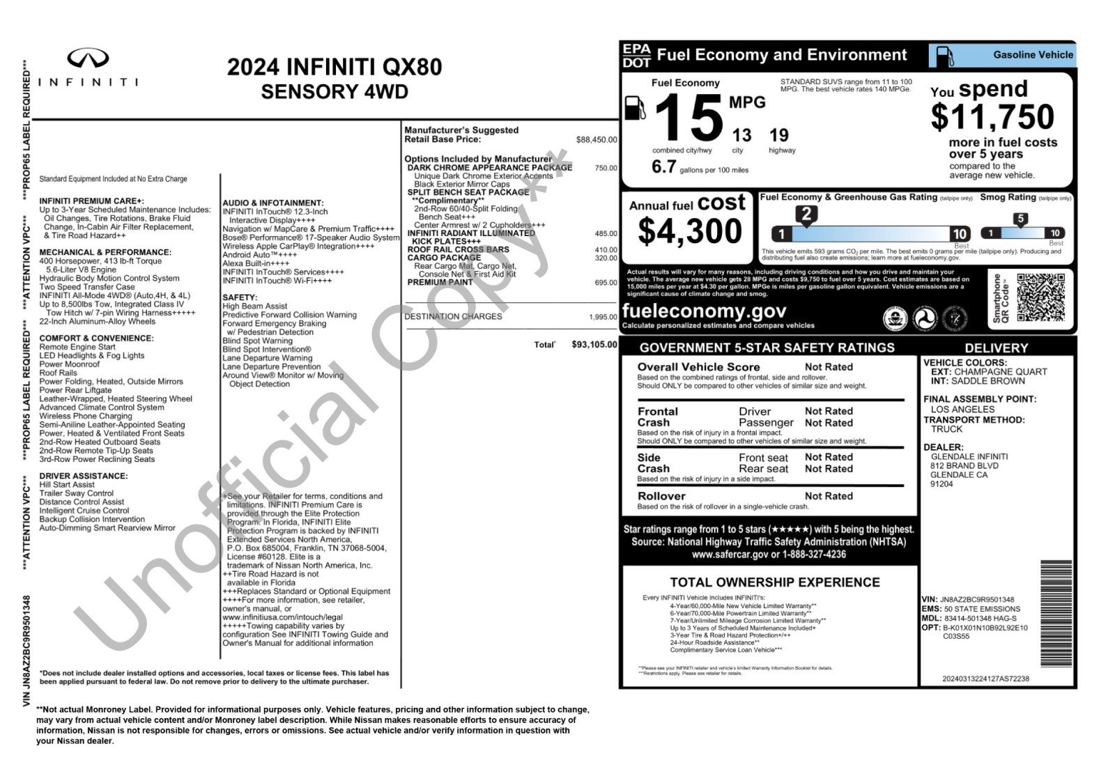 Used 2024 INFINITI QX80 Sensory AWD/4WD image 59