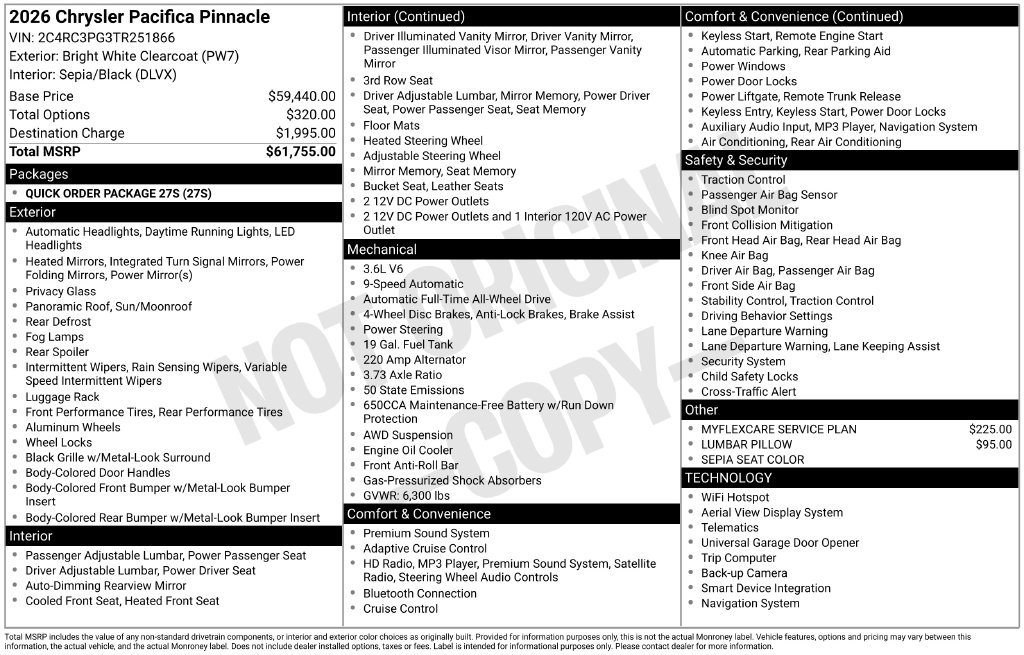 New 2026 Chrysler Pacifica Pinnacle AWD/4WD image 9