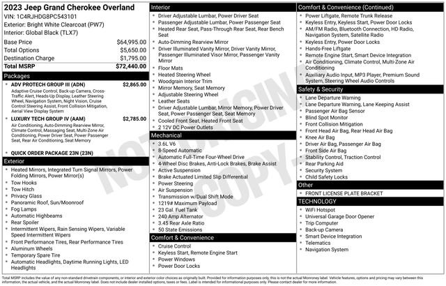 Used 2023 Jeep Grand Cherokee Overland w/ Adv Protech Group III image 8