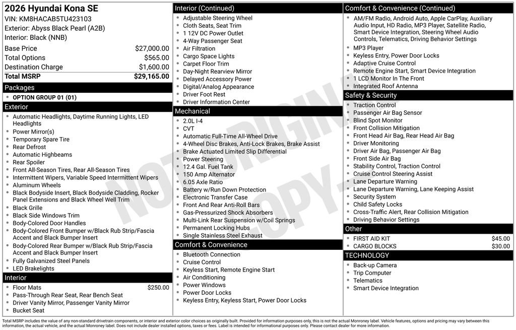 New 2026 Hyundai Kona SE image 6