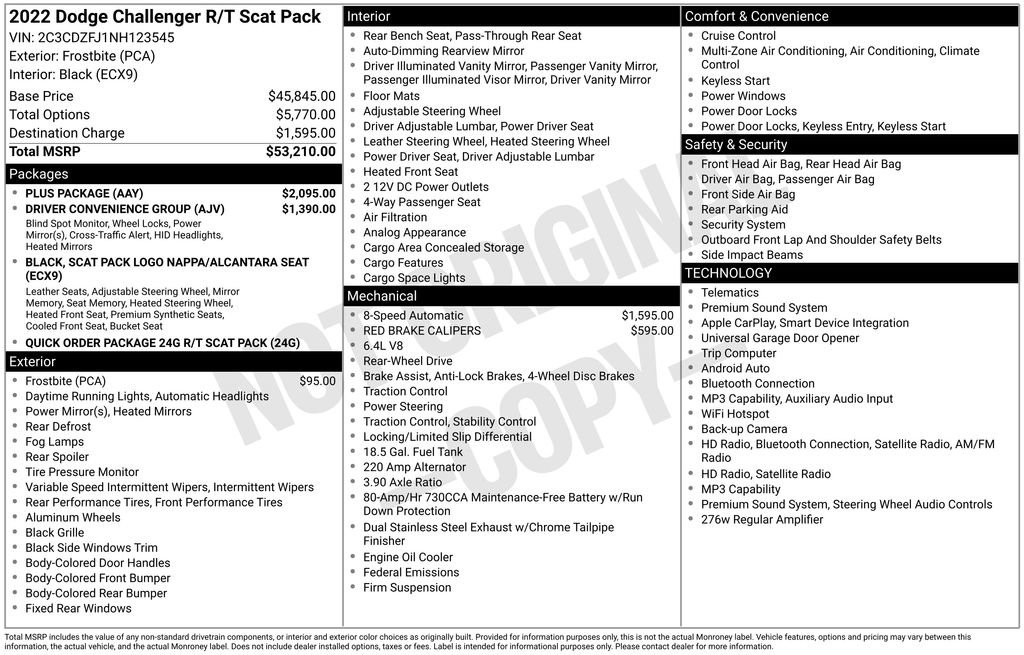 Used 2022 Dodge Challenger R/T Scat Pack w/ Plus Package RWD image 6