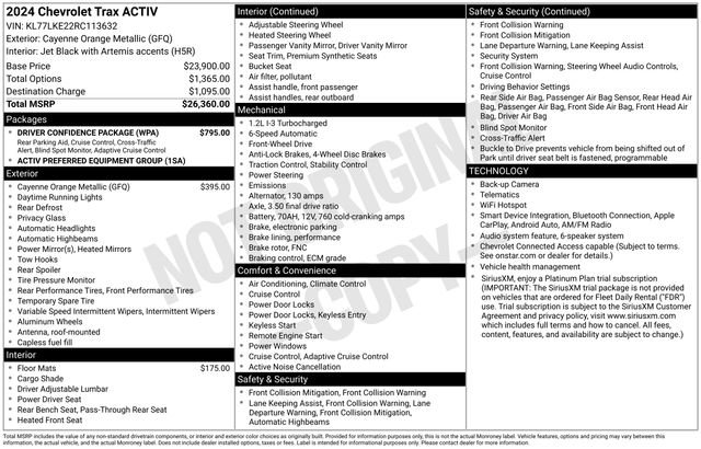 Certified 2024 Chevrolet Trax ACTIV w/ Driver Confidence Package FWD image 6