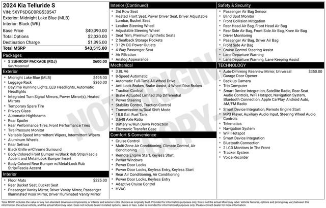 Certified 2024 Kia Telluride S w/ S Sunroof Package AWD/4WD image 30