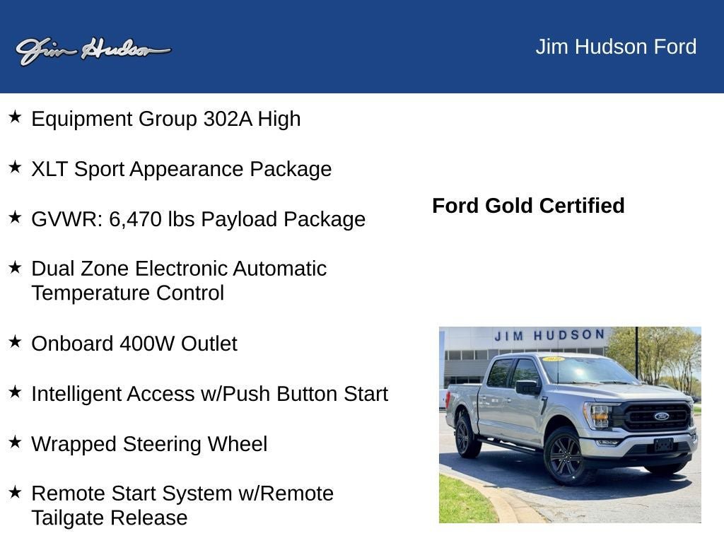 Certified 2023 Ford F150 XLT w/ Equipment Group 302A High image 12
