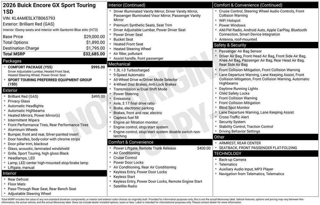 New 2026 Buick Encore GX Sport Touring w/ Comfort Package AWD/4WD image 44