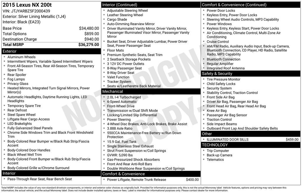 Used 2015 Lexus NX 200t FWD image 35