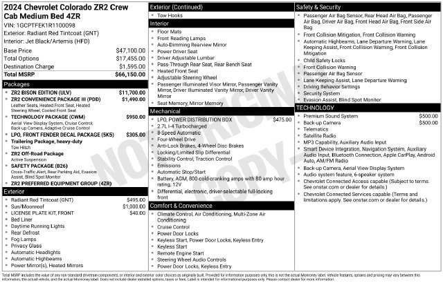 Used 2024 Chevrolet Colorado ZR2 w/ ZR2 Bison Edition AWD/4WD image 39