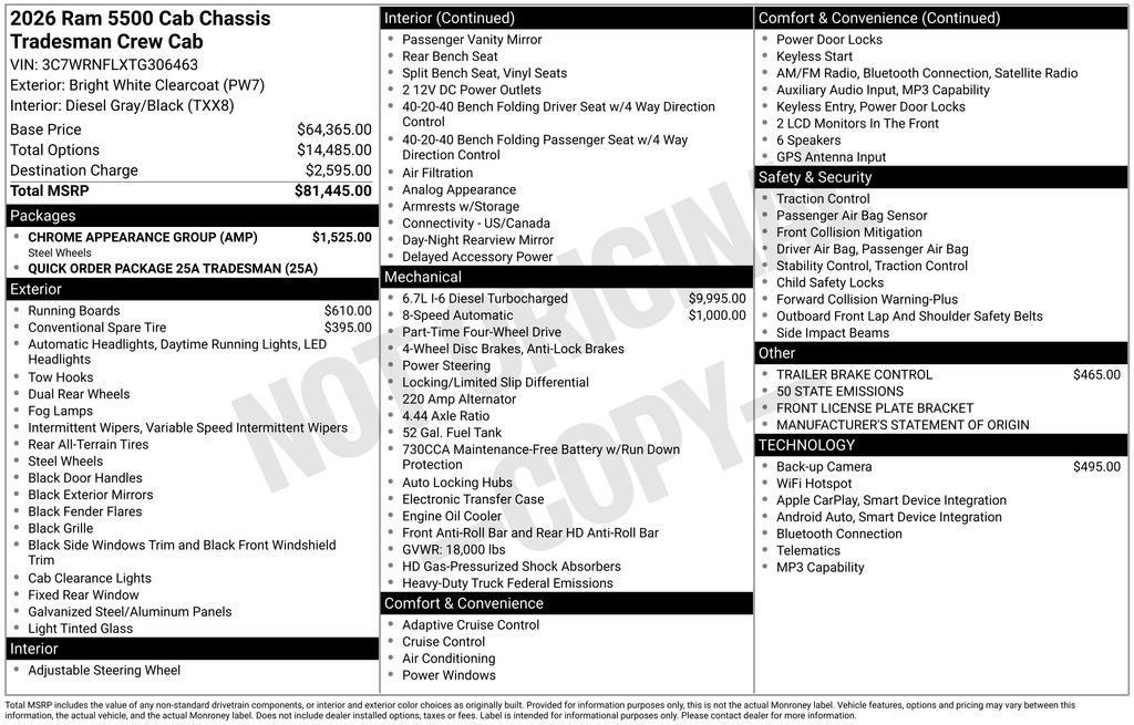 New 2026 RAM 5500 Tradesman w/ Chrome Appearance Group AWD/4WD image 4